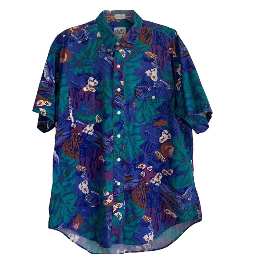 Chaps Ralph Lauren Vintage 90’s Men’s Hawaiian Shirt Size Large Tropical